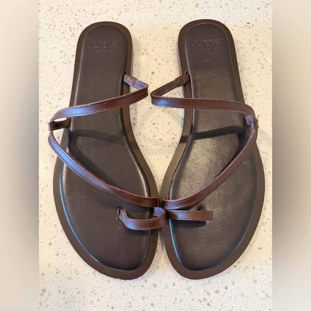 J. Crew Brown Leather Strappy Sandals